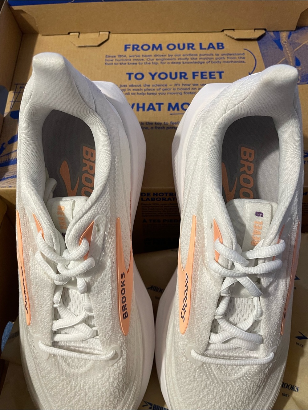 NEW Brooks Revel 9 White Cyber Peach Purple Women’s Running Walking Shoe Size 8 - Picture 6 of 10